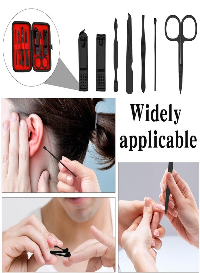 QIHOMPIB Manicure Kit for Men Women Nail Clippers Pedicure Tools Kit Travel Nail File Toe Set Finger Grooming Kits Christmas Birthday Gifts Ideas Stocking Stuffers Kids Adults Teens Boys Girls Friends(Black) - Image 4